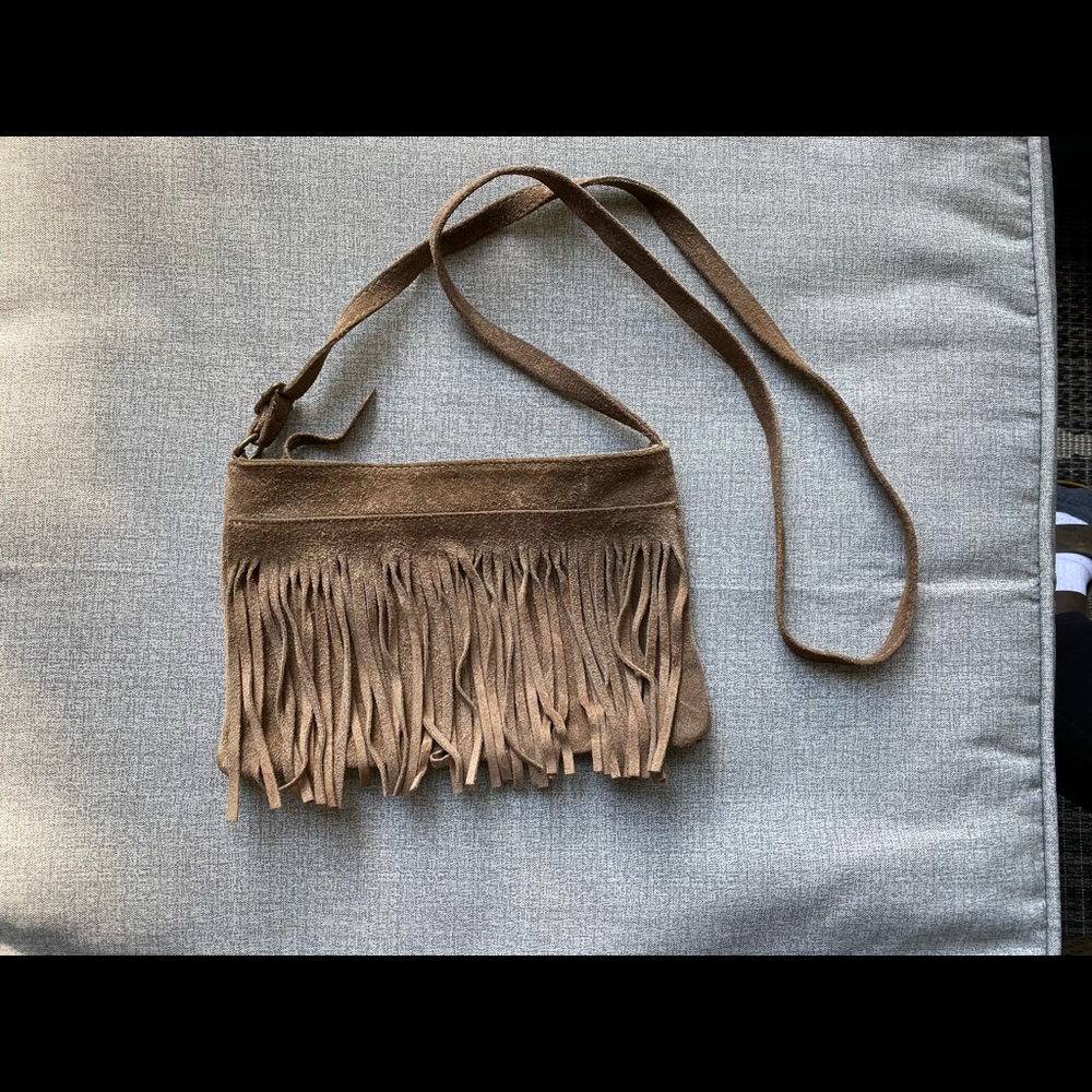 Suede Boho Fringe Crossbody Purse